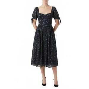 NEW KESTAN alyssa midi dress in black